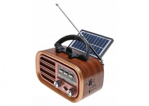 Radijo imtuvas su akumuliatoriumi - saulės baterija microSD, USB, Aux Golon RX-BT638 auksinis (gold) 