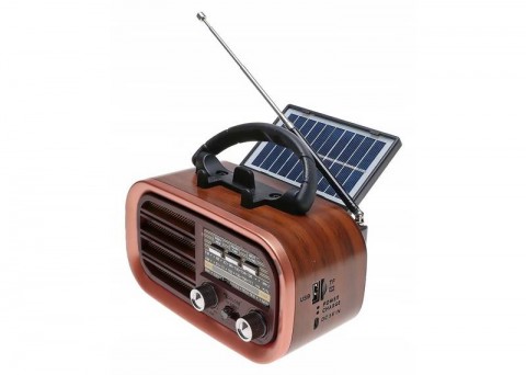 Radijo imtuvas su akumuliatoriumi - saulės baterija microSD, USB, Aux Golon RX-BT638 rožinis (pink)