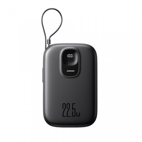 Nešiojamas įkroviklis - akumuliatorius 10000mAh USB + USB C 22.5W su indikatoriumi greito krovimo (QC3.0) su laidu USB C Joyroom JR-PBF17