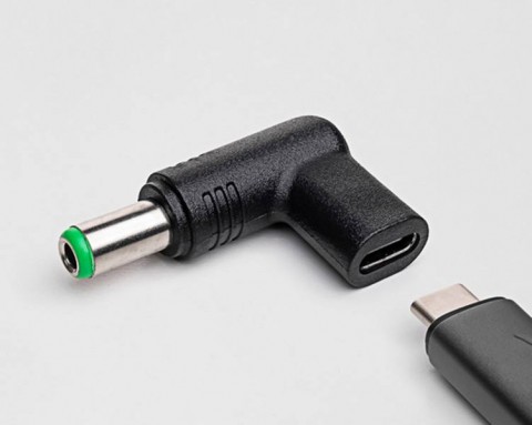 Perėjimas maitinimo šaltiniui nešiojamam kompiuteriui USB C → 6.3x3.0mm Toshiba kampu