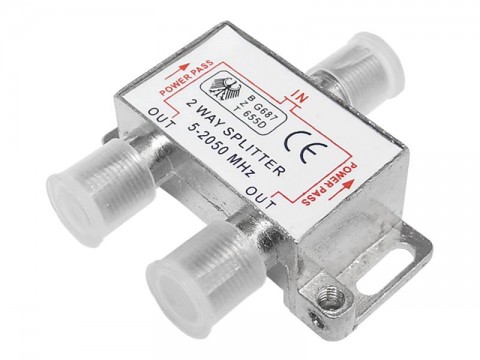 SAT-TV signalo daliklis 1 → 2, 5-2050MHz praleidžia DC Lextoon 