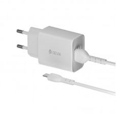 Tinklo įkroviklis 220V 2xUSB 2.4A su micro USB laidu 1m Devia 