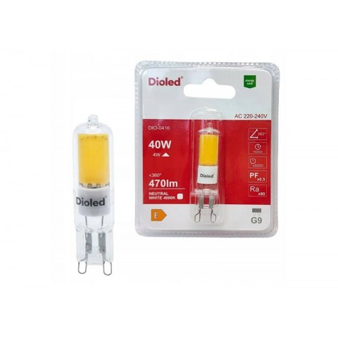 LED lempa G9 220V 4W (40W) 4000K 470lm neutrali balta Dioled