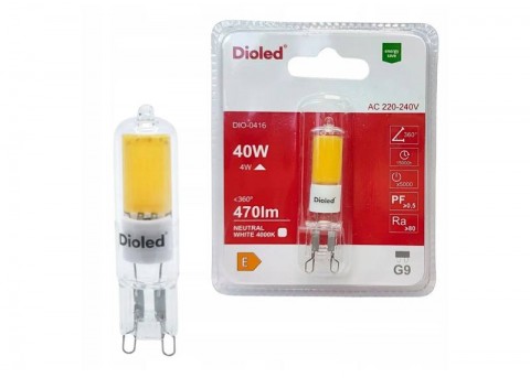 LED lempa G9 220V 4W (40W) 4000K 470lm neutrali balta Dioled