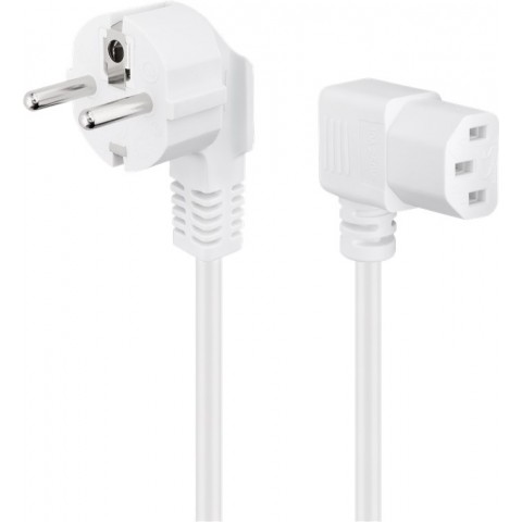 Maitinimo laidas 220V C13 2m (3x0.75mm²) kampu baltas (white) Goobay