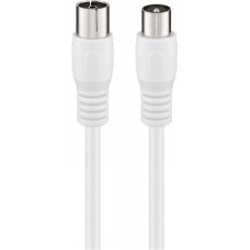 Kabelis televizoriaus (TV) antenai RF (K-L) 1m baltas (white) Goobay 