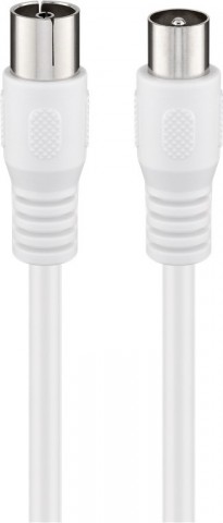 Kabelis televizoriaus (TV) antenai RF (K-L) 1m baltas (white) Goobay 