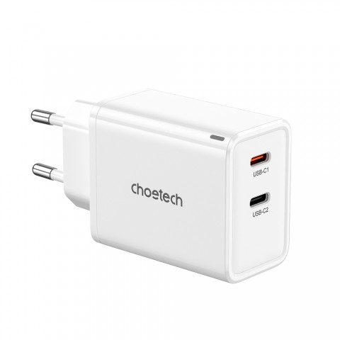 Tinklo įkroviklis 220V 2USB C 65W greito krovimo (QC) Choetech PD6013