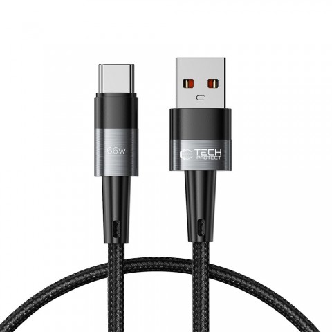 Laidas USB - USB C 0.5m 6A 66W pintas juodas (black) Tech-Protect 