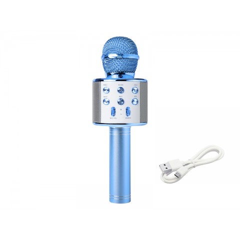 Bevielis mikrofonas su kolonėle mėlynas (blue) Blow PRM402