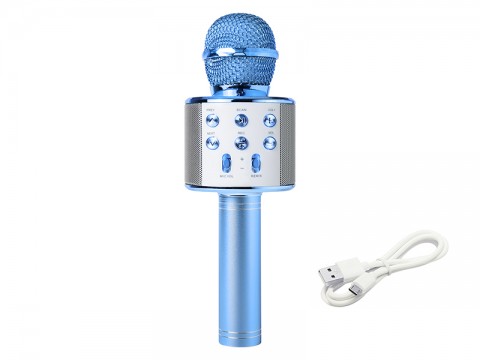 Bevielis mikrofonas su kolonėle mėlynas (blue) Blow PRM402