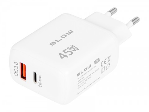 Tinklo įkroviklis 220V USB C + USB 5V 45W Blow