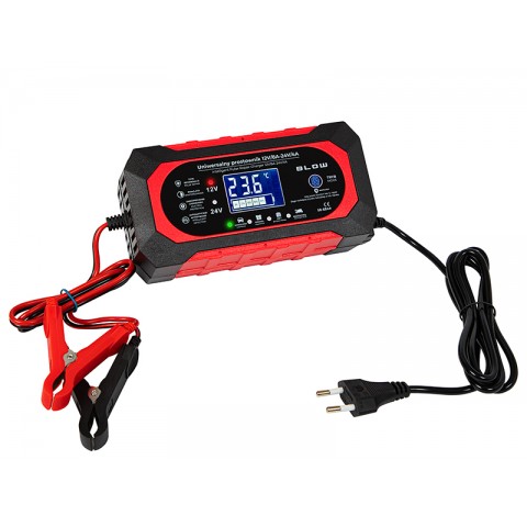 Mikroprocesorinis įkroviklis 220V švino / gelio akumuliatoriams automatinis 12V-24V (8A-4A) Blow