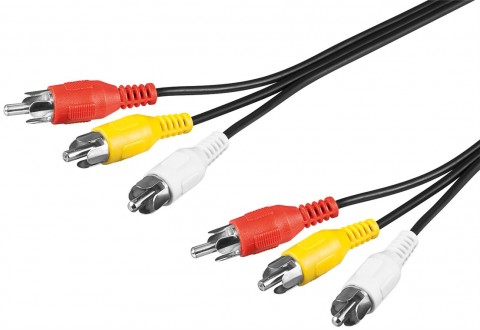 Laidas 3xRCA - 3xRCA 1.5m Goobay