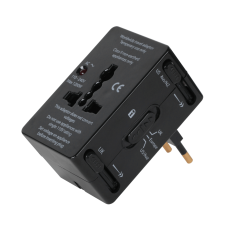 Tinklo perėjimas 220V EU → UK / US / China universalus juodas (black)