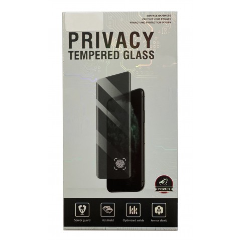 LCD apsauginis stikliukas privatus (Full Privacy) iPhone 17 Pro Max juodas (black) lenktas