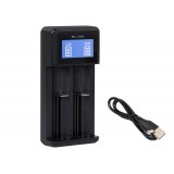 Mikroprocesorinis įkroviklis akumuliatoriams automatinis 5V 2A per USB C 18650 AA / AAA su LED ekranu Blow XN-109