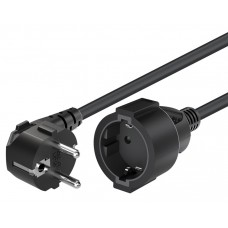 Tinklo ilgiklis 220V 1 lizdas su įžeminimu 10m (3x1.5 mm²) juodas Goobay