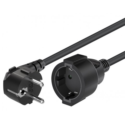 Tinklo ilgiklis 220V 1 lizdas su įžeminimu 2m (3x1.5 mm²) juodas (black) Goobay