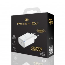 Tinklo įkroviklis 220V USB C 45W baltas Prestico F24