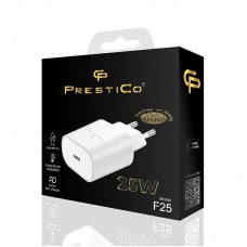 Tinklo įkroviklis 220V USB C 25W baltas Prestico F25