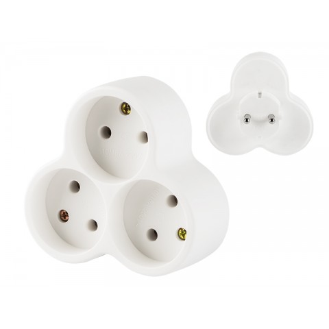 Tinklo skirstytuvas 220V 3 lizdai baltas