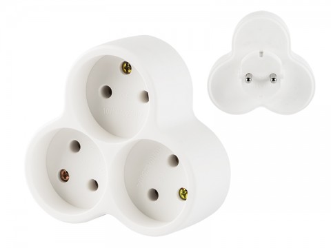 Tinklo skirstytuvas 220V 3 lizdai baltas