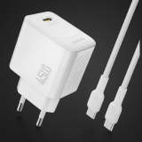 Tinklo įkroviklis 220V USB C 45W su laidu 1m pintas baltas Dudao A28C 