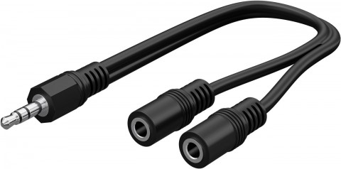 Perėjimas 3.5mm stereo - 2x3.5mm stereo (K-L) 0.2m Goobay