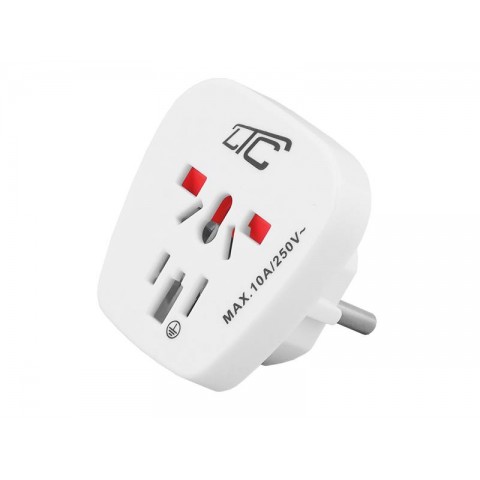 Tinklo perėjimas 220V EU → UK / US, Japan / Italy / Swiss (universalus) (K-L) baltas LTC