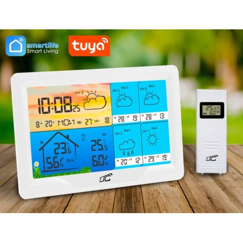 Meteorologinė stotelė LTC su spalvotu ekranu (Tuya)