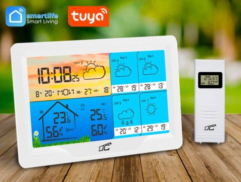 Meteorologinė stotelė LTC su spalvotu ekranu (Tuya)