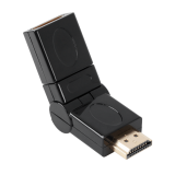 Adapteris HDMI - HDMI (K-L) reguliuojamu kampu gold