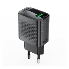 Tinklo įkroviklis 220V USB 3A 18W greito krovimo (QC3.0) juodas Acefast A90