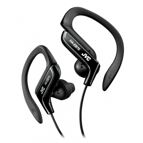 Laidinės ausinės - laisvų rankų įranga 3.5mm 1.2m juodos JVC HE-EB75 (tinka sportui)