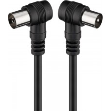Kabelis TV antenai RF (K-L) 1.5m kampu juodas Goobay