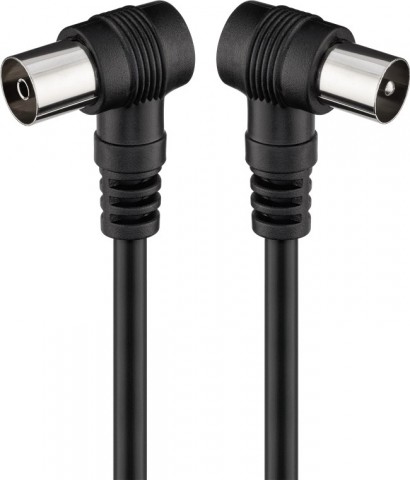 Kabelis TV antenai RF (K-L) 1.5m kampu juodas Goobay