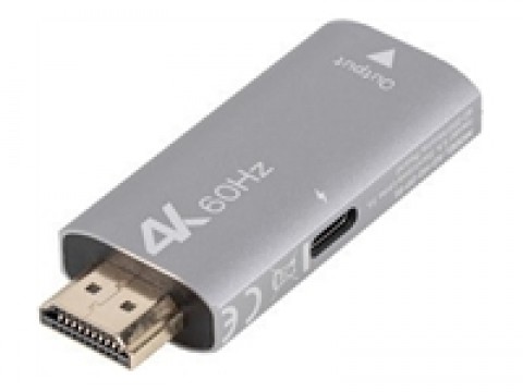 Adapteris HDMI → Displayport 1.2 + USB C (maitinimas) (K-L) 4K (30Hz) Lanberg