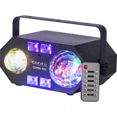 Šviesos efektas (4-in-1) lazeris RGBW + Stroboskopas + UV + Astro efektas Ibiza Light COMBI-FX2