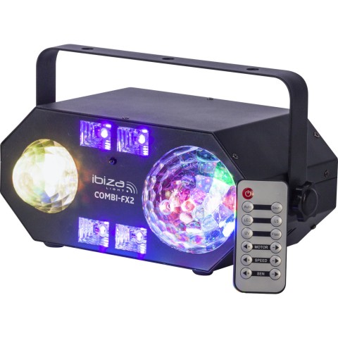 Šviesos efektas (4-in-1) lazeris RGBW + Stroboskopas + UV + Astro efektas Ibiza Light COMBI-FX2