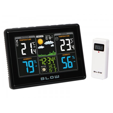 Meteorologinė stotelė su spalvotu LCD ekranu Blow WS103 (su bevieliu davikliu)