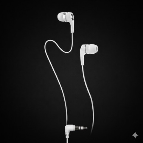 Laidinės ausinės 3.5mm 1m baltos Maxlife MXEP-01