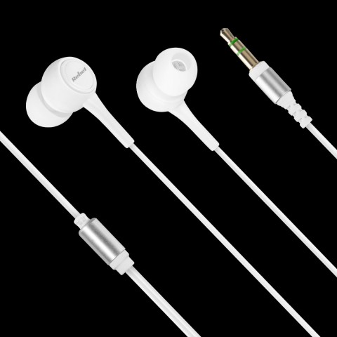 Laidinės ausinės 1.2m baltos Rebel SN-613 (kištukas 3.5mm)