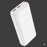 Nešiojamas įkroviklis - akumuliatorius 20000mAh 2xUSB + USB C 22.5W greito krovimo (QC3.0) baltas Hoco J101A
