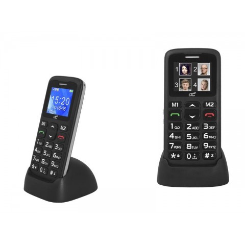 Mobilus telefonas LTC MOB10 juodas su krovimo stotele