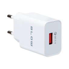 Tinklo Įkroviklis 220V USB 18W greito krovimo (QC3.0) baltas Blow