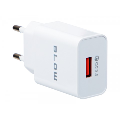 Tinklo Įkroviklis 220V USB 18W greito krovimo (QC3.0) baltas Blow
