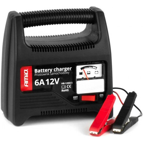 Įkroviklis 220V švino akumuliatoriams 12V 6A 90W Amio 