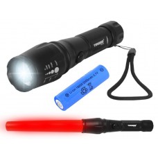 LED žibintuvėlis 10W su akumuliatoriumi, ZOOM, 1x18650 Tiross TS-1154