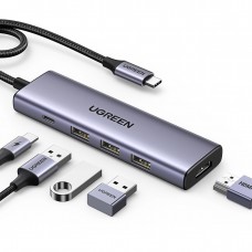 Adapteris USB C → HDMI 1.4v + 3xUSB + USB C (K-L) Ugreen CM511